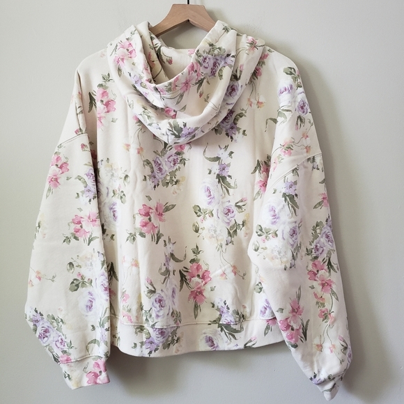 GAP X LOVESHACKFANCY FLORAL CROPPED HOODIE SIZE M - Picture 3 of 5